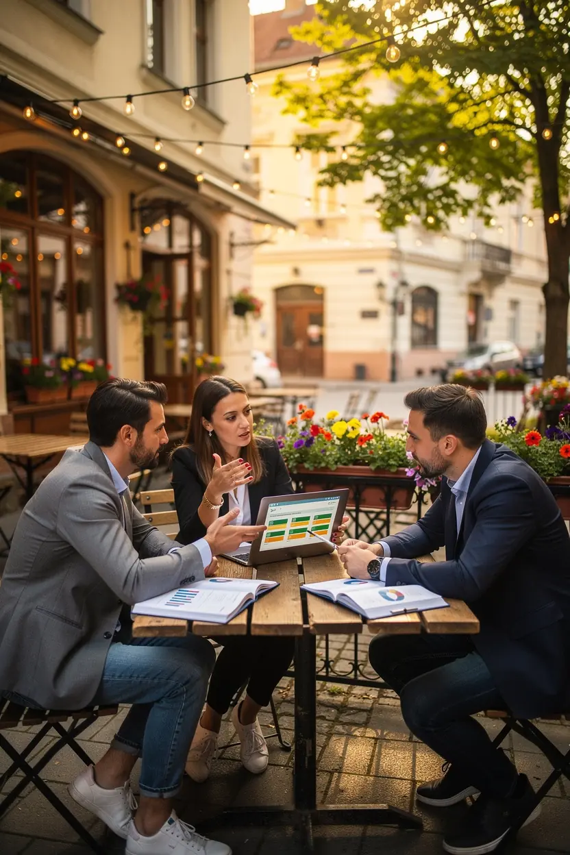 Személyes pénzügyi tervezés folyamatábrája, amely bemutatja a havi költségvetés készítésének lépéseit.